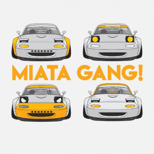 Pánské tričko s potiskem Mazda Miata Gang Yellow